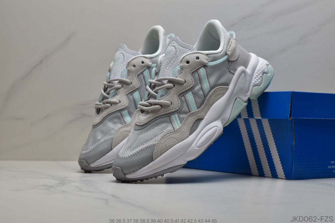 160 公司级Adidas阿迪达斯三叶草OZWEEGO薄荷绿2020年夏季神仙新色Adidas 阿迪达斯 Ozweego 复古休闲运动鞋 FX3821
