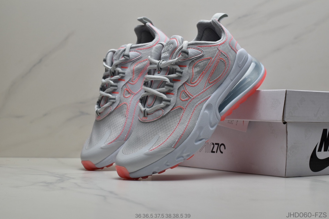 190 公司级Nike React Air Max 270 React  高盾桥网系纱列 机半能气跑垫步鞋CQ6549-100