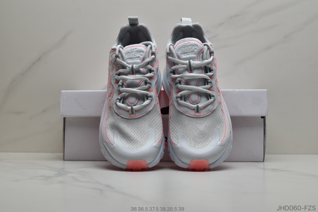 190 公司级Nike React Air Max 270 React  高盾桥网系纱列 机半能气跑垫步鞋CQ6549-100