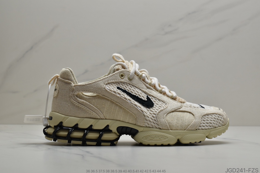 180 公司级Stussy x Air Zoom Spiridon CG 2 六层组合超级联名 沙漠黄复古跑步鞋 CQ5486-200
