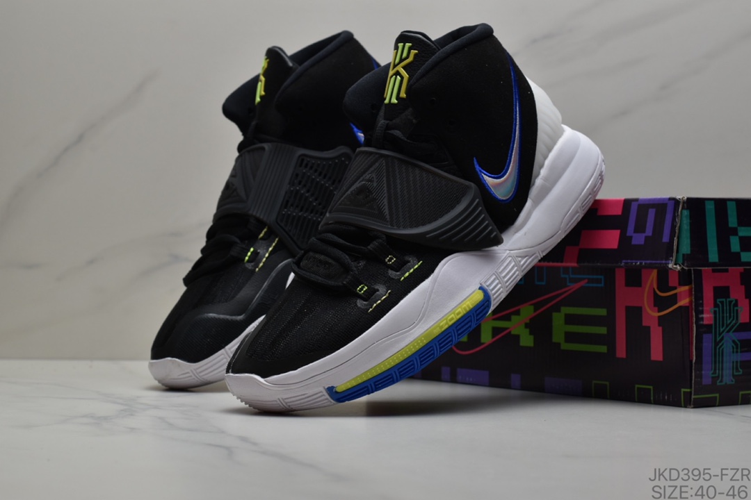 160 耐克Nike Kyrie 6 PE ‘Black White ’欧文6代室内休闲运动中帮篮球鞋 货号：CD5029 700