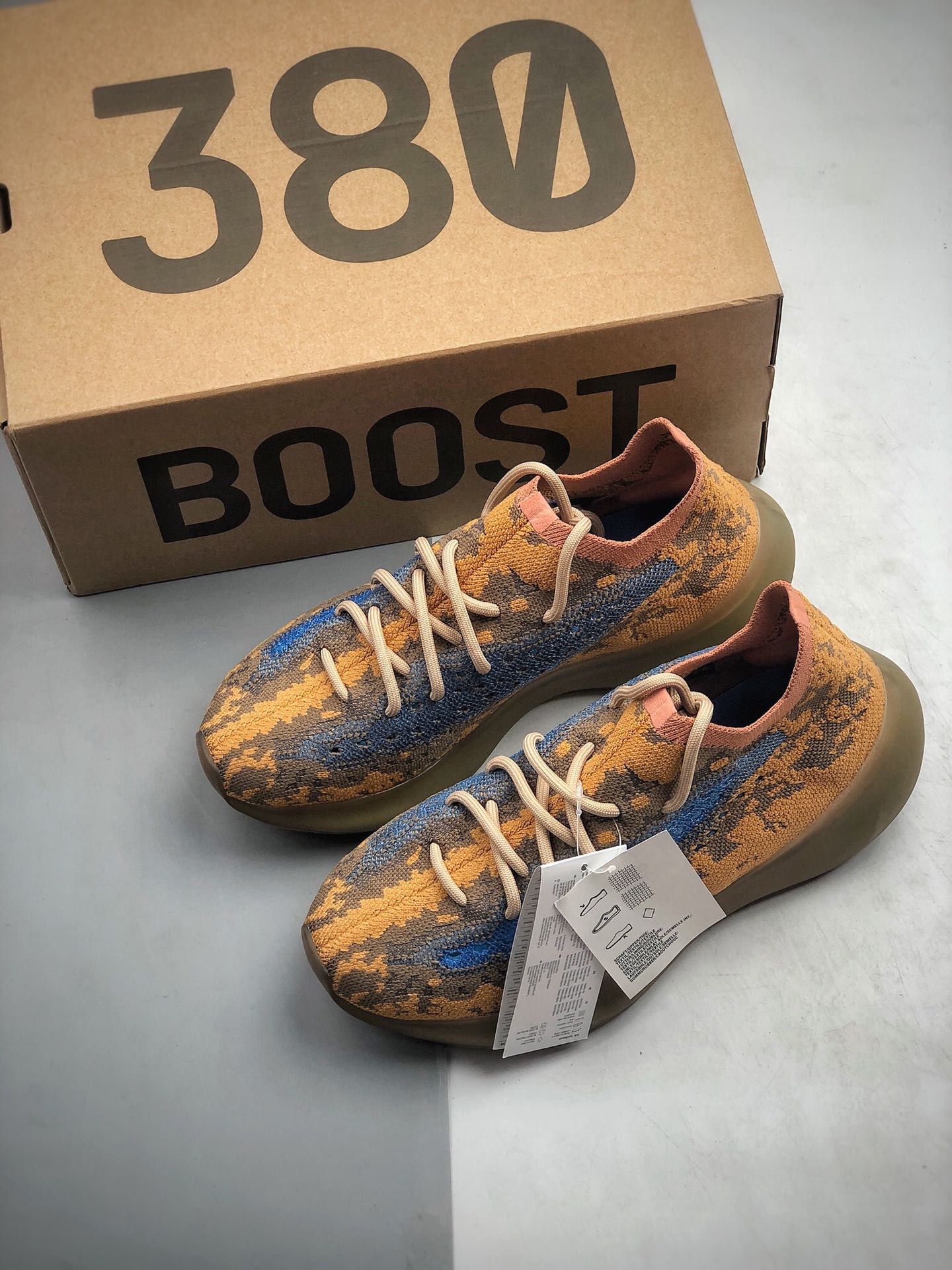 500  Adidas 阿迪达斯 Yeezy 380 Boost ” Blue Oat ”椰子380新配色出货 货号：Q47306