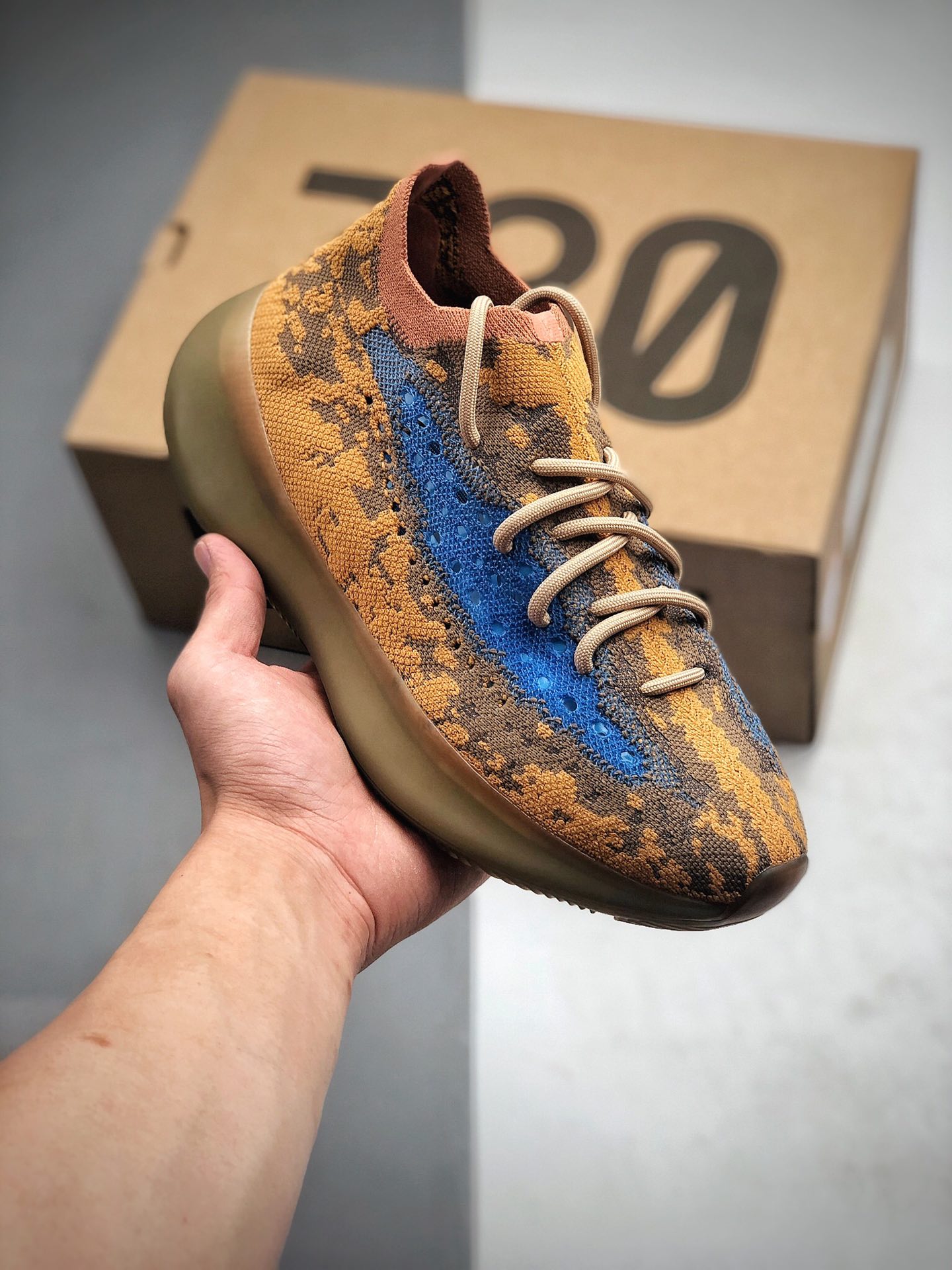 500  Adidas 阿迪达斯 Yeezy 380 Boost ” Blue Oat ”椰子380新配色出货 货号：Q47306