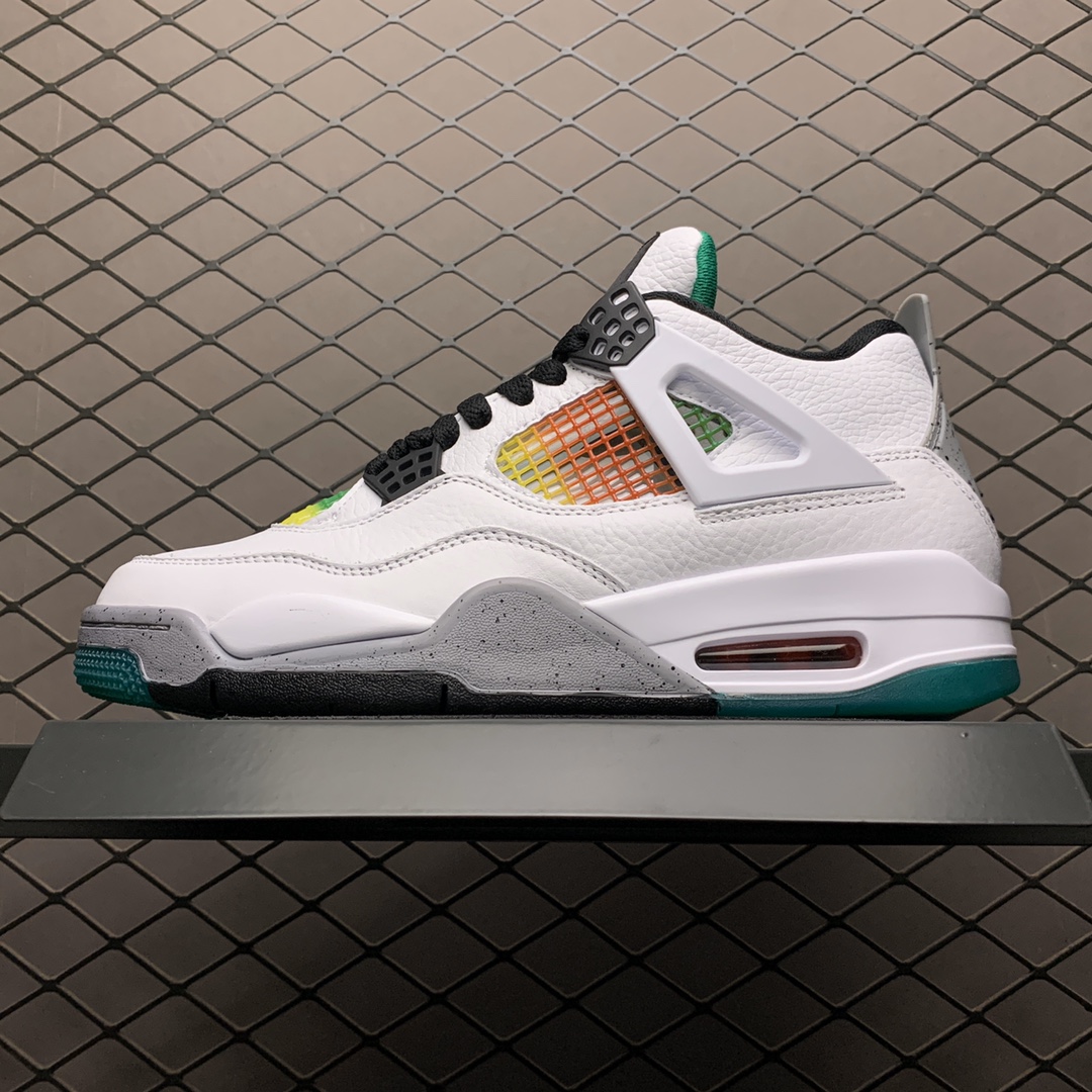 380 Air Jordan 4 Retro AJ4 乔4 彩虹 男子文化篮球鞋AQ9129-100 头层皮真标品质