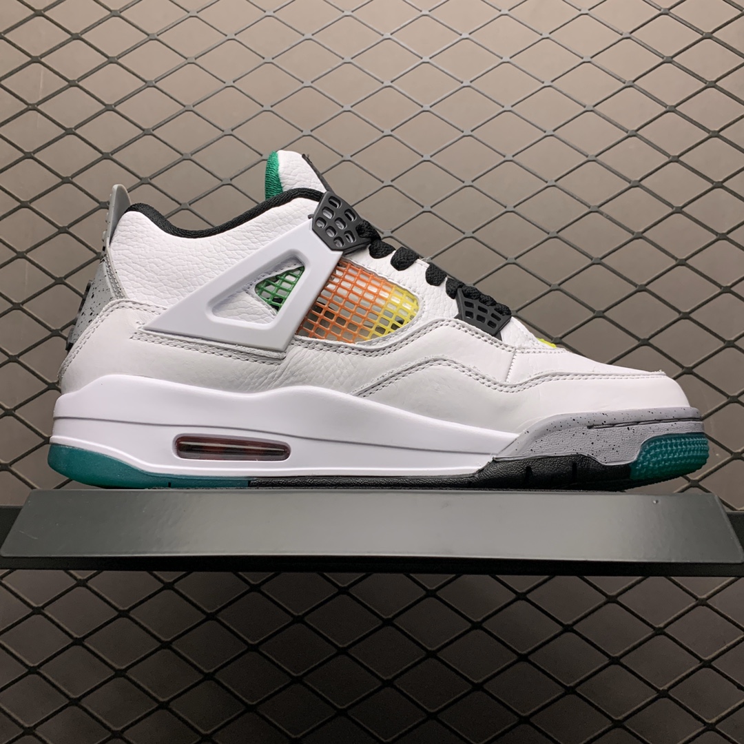 380 Air Jordan 4 Retro AJ4 乔4 彩虹 男子文化篮球鞋AQ9129-100 头层皮真标品质