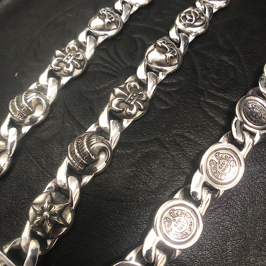Chrome Hearts MZ出品， 开版 【新品推荐】 𝘾𝙝𝙧𝙤𝙢𝙚𝙃𝙚𝙖𝙧𝙩𝙨克罗心 Mutil Link粗手链