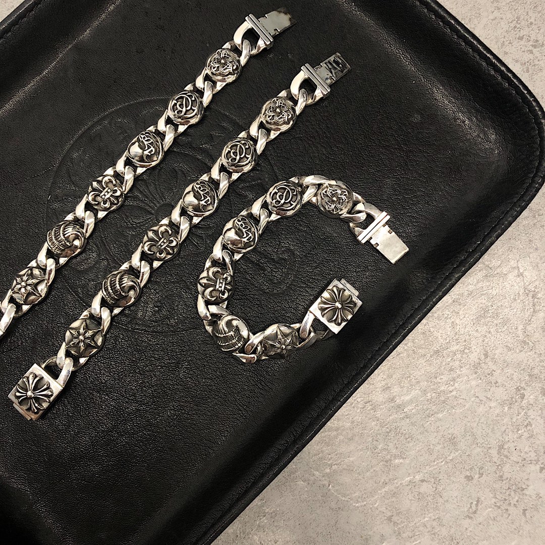 Chrome Hearts MZ出品， 开版 【新品推荐】 𝘾𝙝𝙧𝙤𝙢𝙚𝙃𝙚𝙖𝙧𝙩𝙨克罗心 Mutil Link粗手链