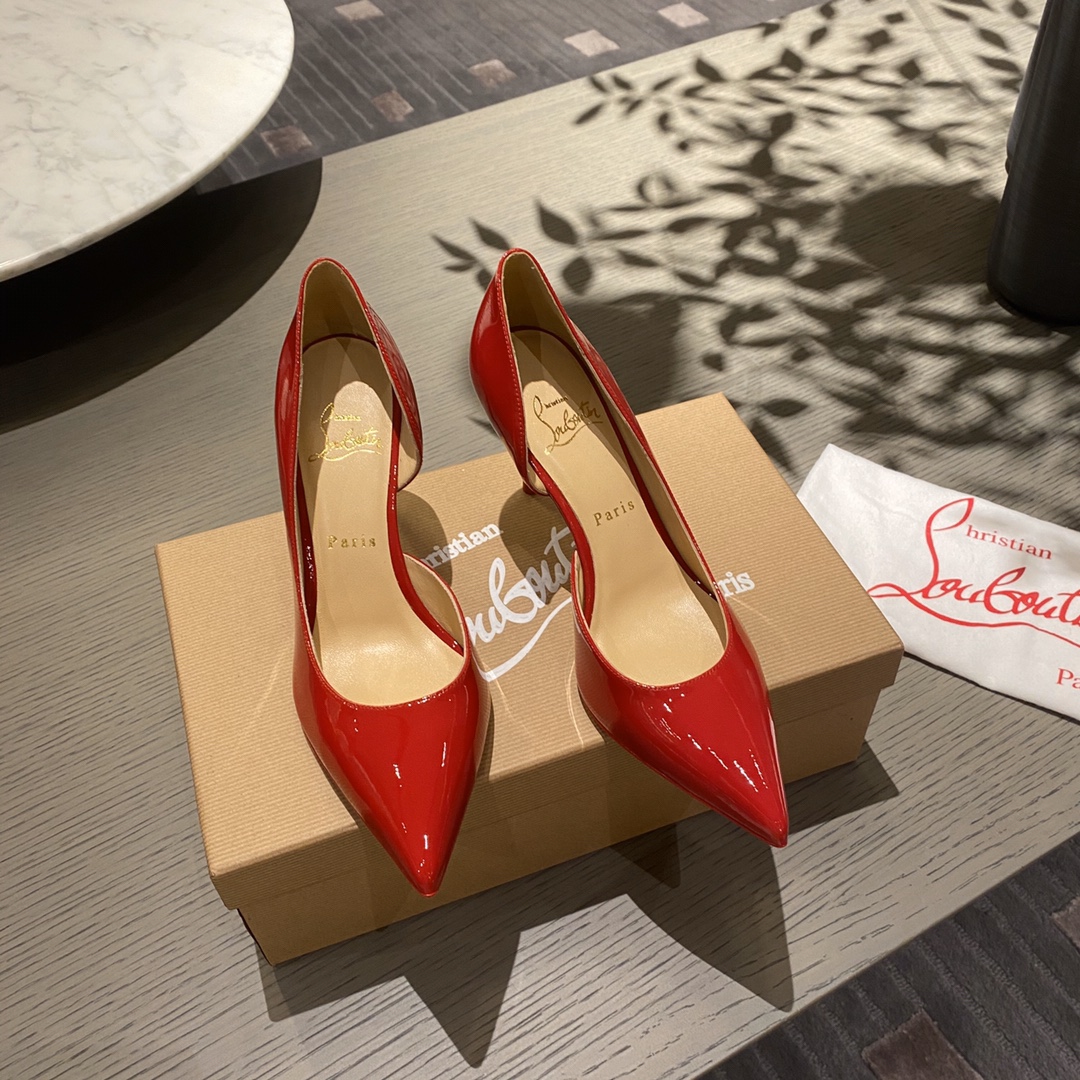 『Side Hollow Big Red』8.5cm Christian Louboutin CL Side Hollow Serie versión superior, recepción para