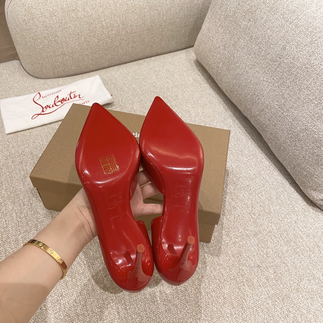『Side Hollow Big Red』8.5cm Christian Louboutin CL Side Hollow Serie versión superior, recepción para
