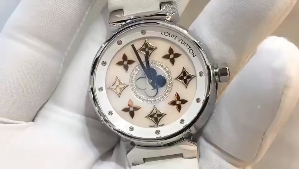 Louis Vuitton 路易·威登 TAMBOUR GLAMNOUR系列石英女表 34毫米表径 璀璨而不失纯净