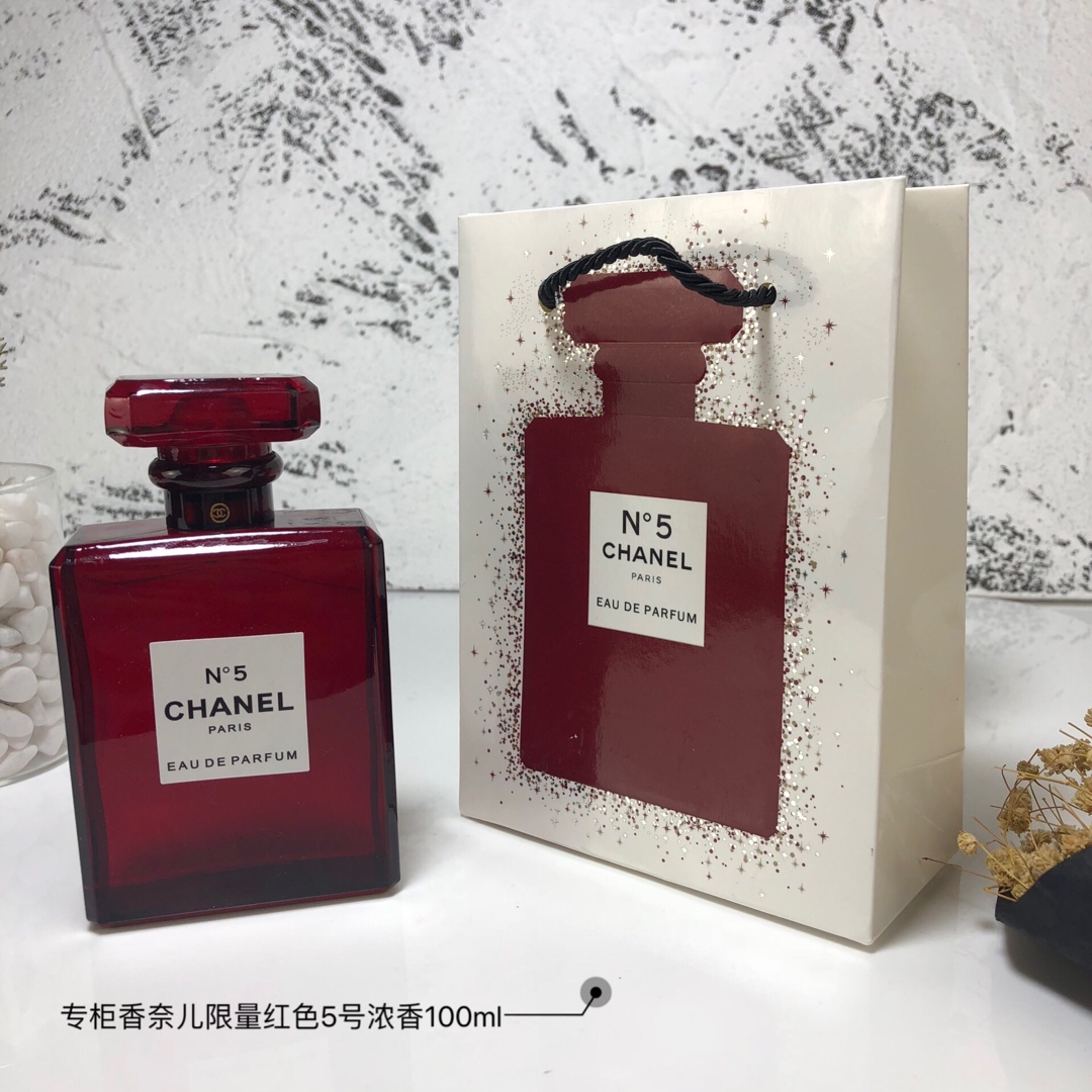 50. Chanel N°5 Rojo Eau de Parfum 100ml 🔜 Calidad 1:1❗CHANEL/Chanel Edición Limitada Botella Roja N°5 Perfume EDP, "Re…