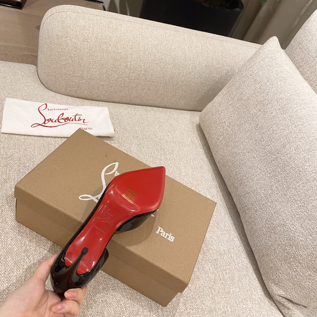 『Side Hollow Negro』8.5cm Christian Louboutin CL Side Hollow serie de versiones superiores, la bienve