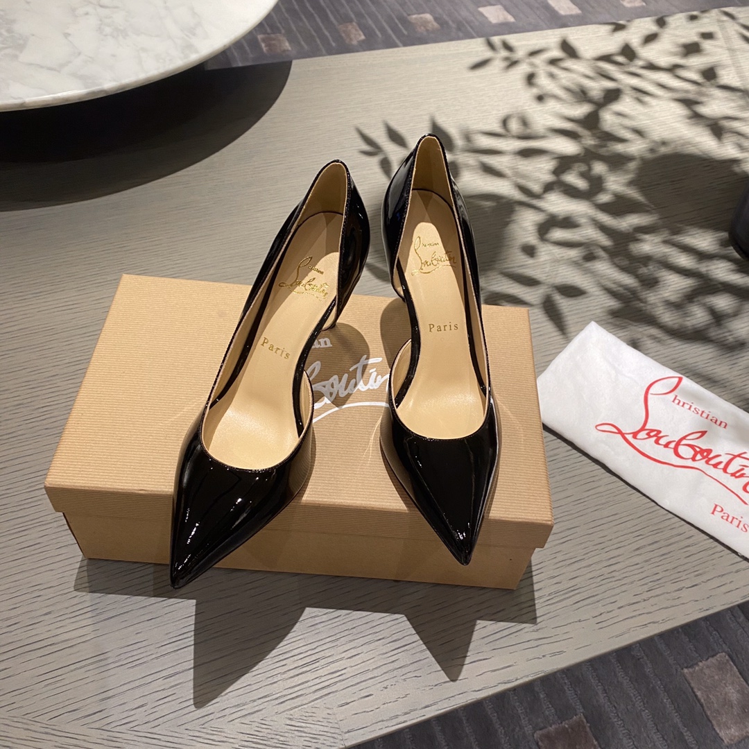 『Side Hollow Negro』8.5cm Christian Louboutin CL Side Hollow serie de versiones superiores, la bienve