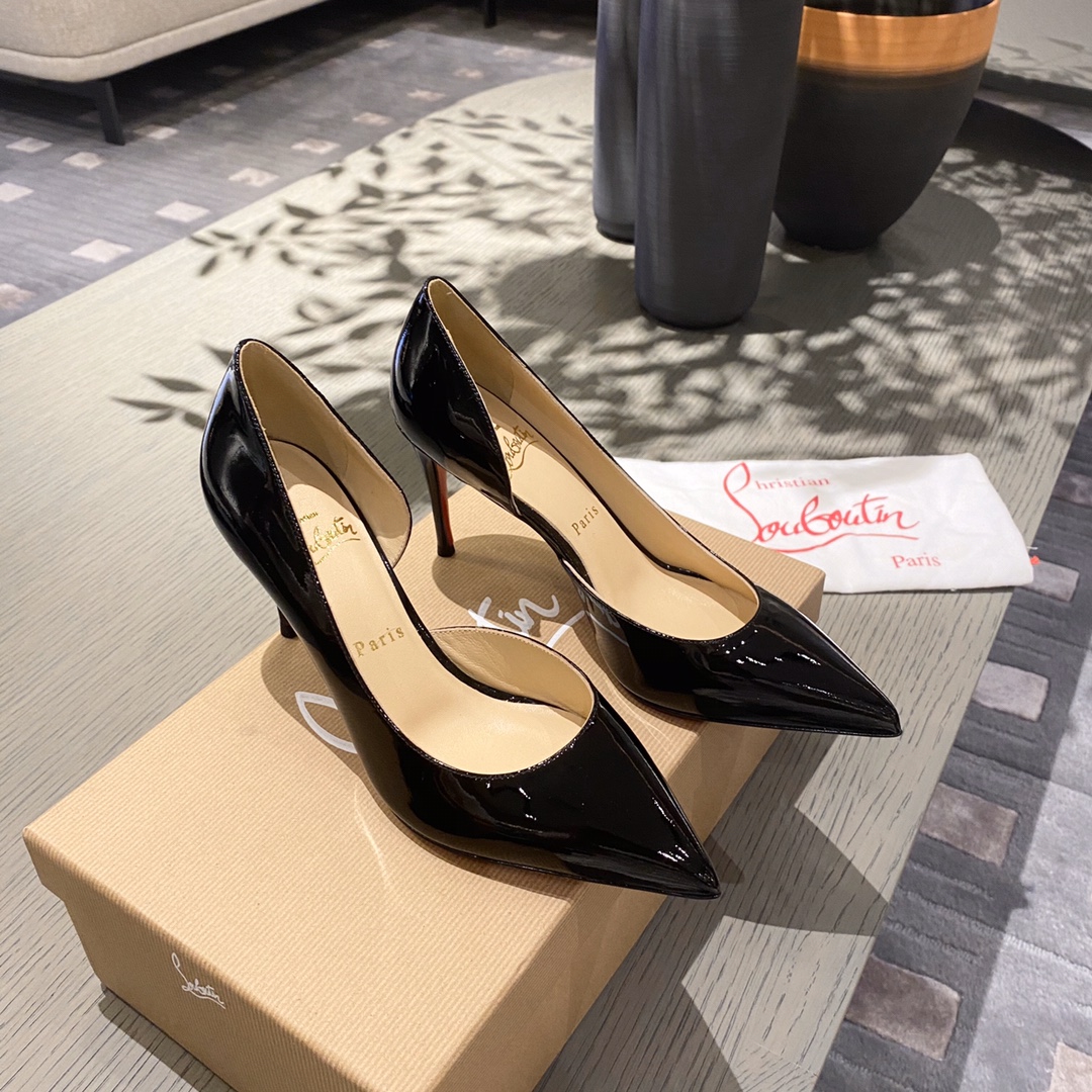 『Side Hollow Negro』8.5cm Christian Louboutin CL Side Hollow serie de versiones superiores, la bienve