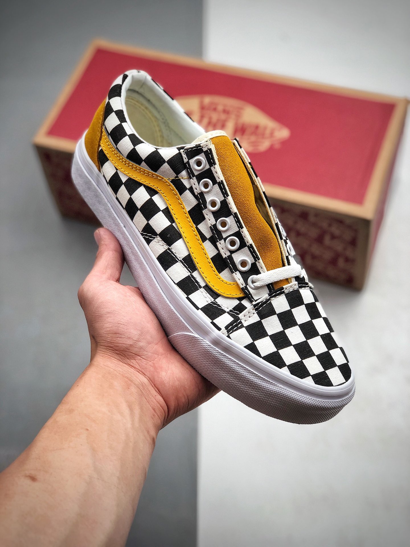 160 万斯 Vans Old Skool 原盒真标 硫化工艺 黑白棋盘格 限定配色 低帮街头滑板 QQ12