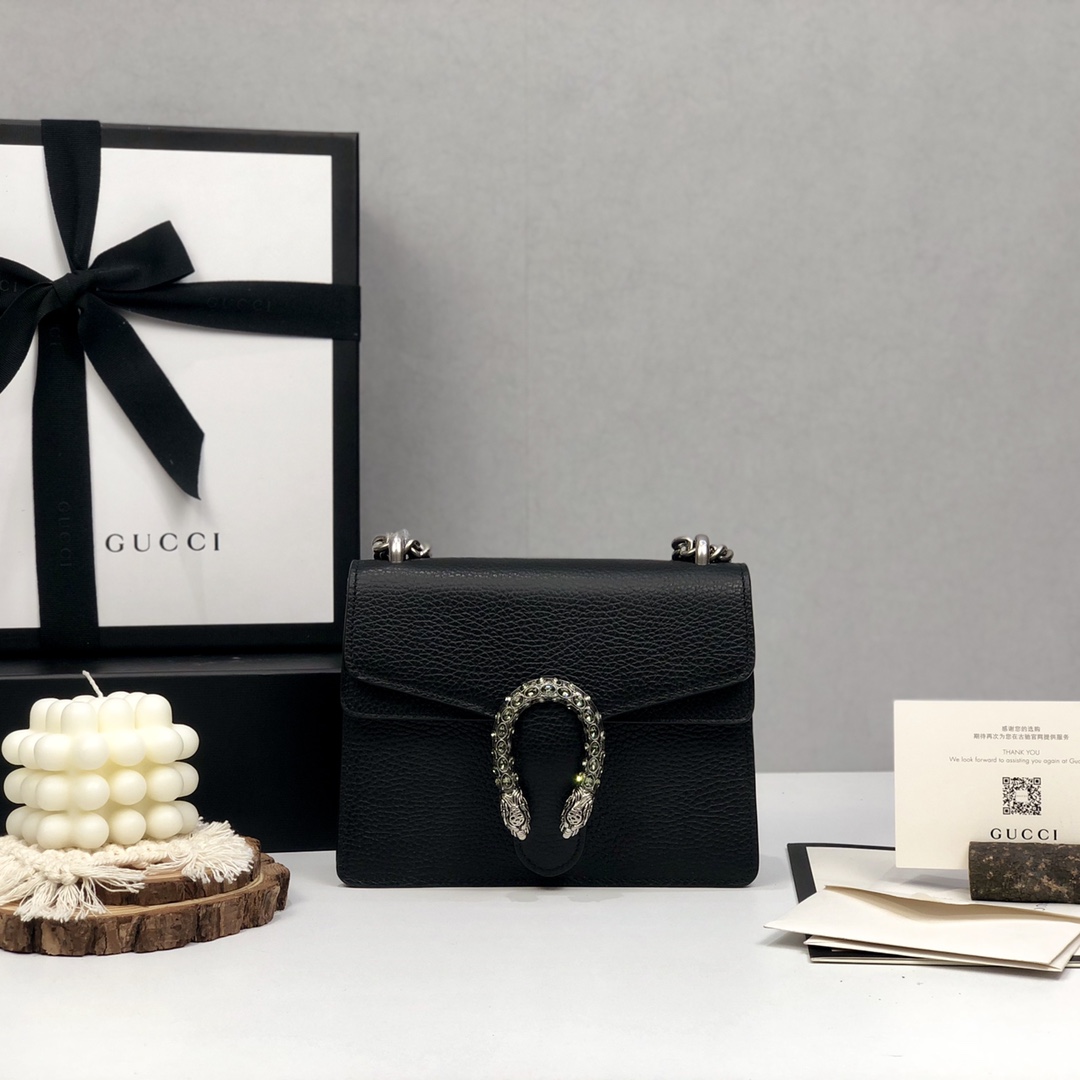 Gucci Dionysus full leather double tiger head metal buckle chain bag