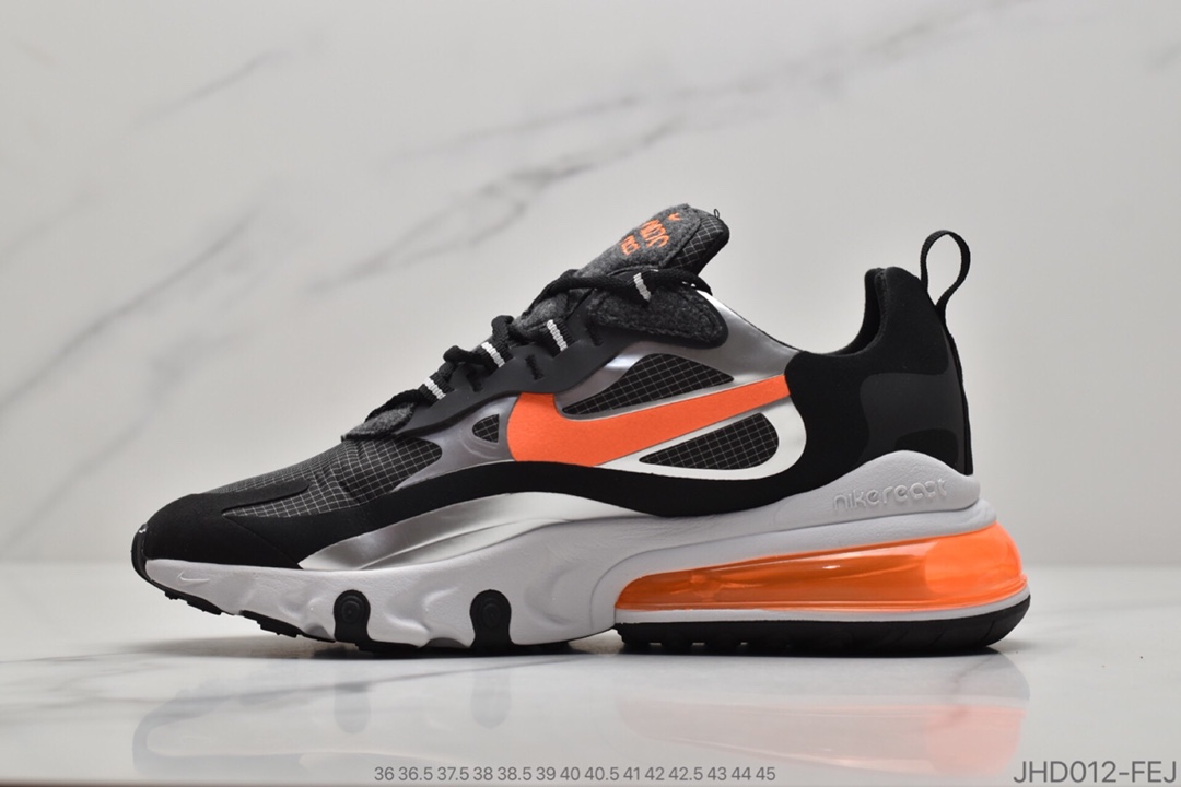 190  公司级耐克 Nike React Air Max 270 Just Do It 高桥盾网纱系列 机能半气垫跑步鞋 货号CQ4598-084
