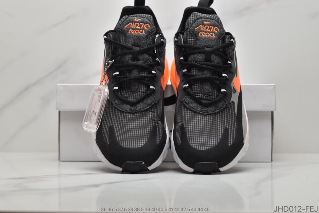 190  公司级耐克 Nike React Air Max 270 Just Do It 高桥盾网纱系列 机能半气垫跑步鞋 货号CQ4598-084
