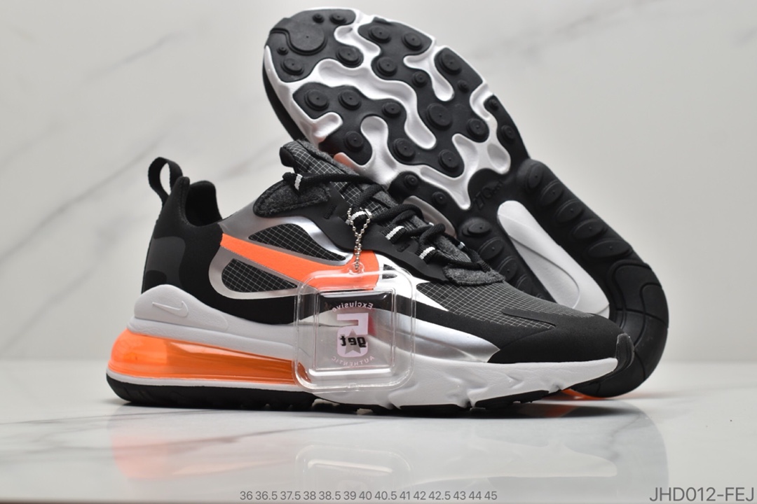 190  公司级耐克 Nike React Air Max 270 Just Do It 高桥盾网纱系列 机能半气垫跑步鞋 货号CQ4598-084