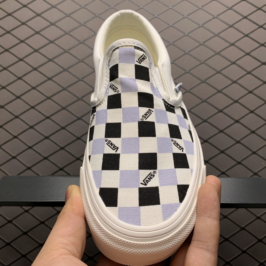 140 Vans 万斯 OG Cassic Slip-O 棋盘格低帮硫化休闲板鞋