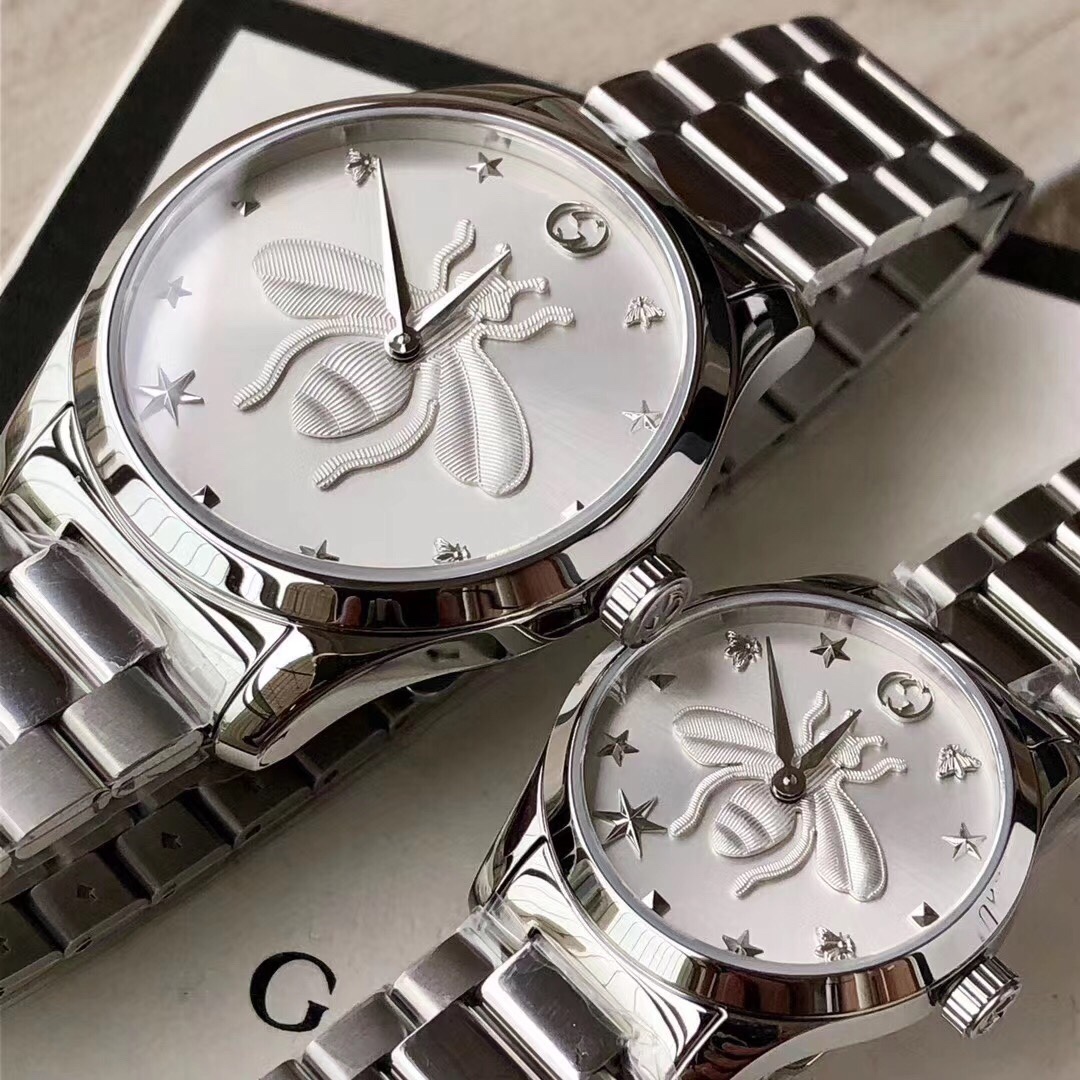 Gucci 到货 Gucci 最新小蜜蜂系列天猫款情侣表 男款~38mm 女款~28mm表径