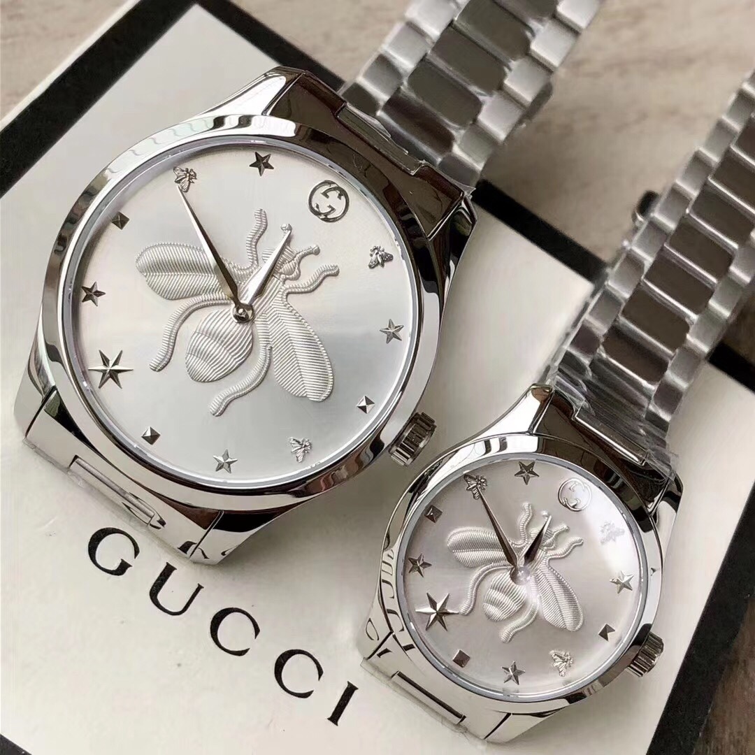 Gucci 到货 Gucci 最新小蜜蜂系列天猫款情侣表 男款~38mm 女款~28mm表径