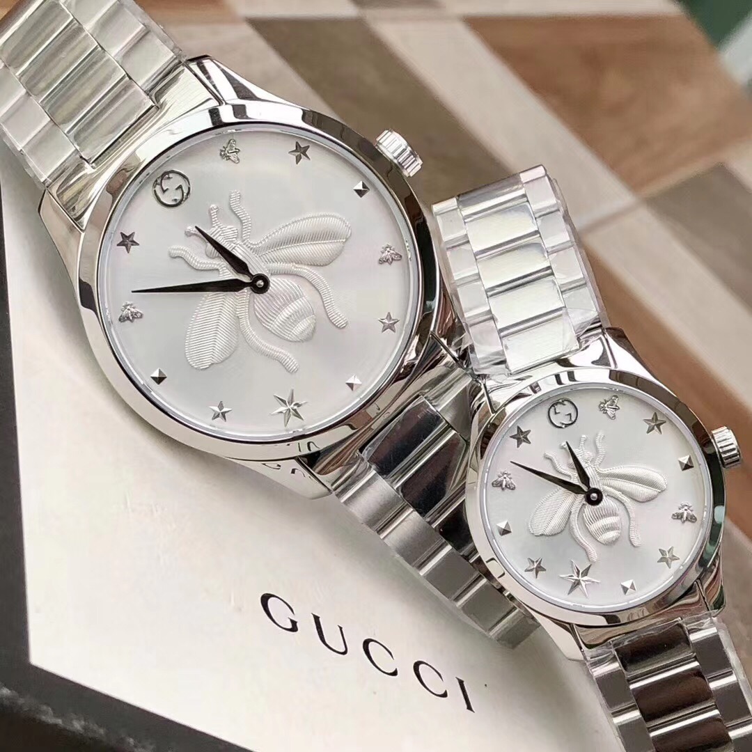 Gucci 到货 Gucci 最新小蜜蜂系列天猫款情侣表 男款~38mm 女款~28mm表径