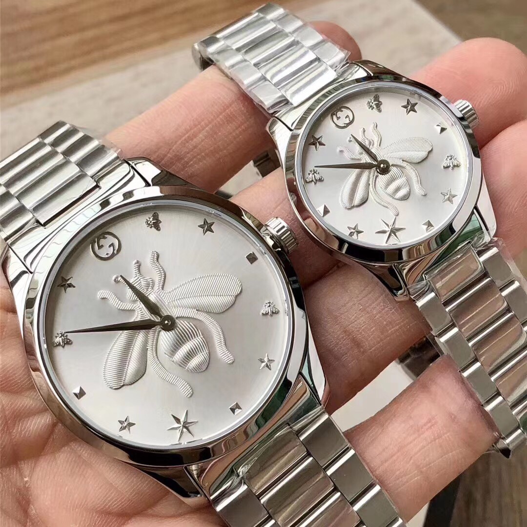 Gucci 到货 Gucci 最新小蜜蜂系列天猫款情侣表 男款~38mm 女款~28mm表径