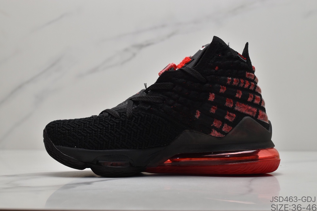 200 詹姆斯最新战靴Nike LeBron 17”Future Air”勒布朗·詹姆斯17代签名战靴室内实战高帮运动飞织篮球鞋 货号：BQ3177 006
