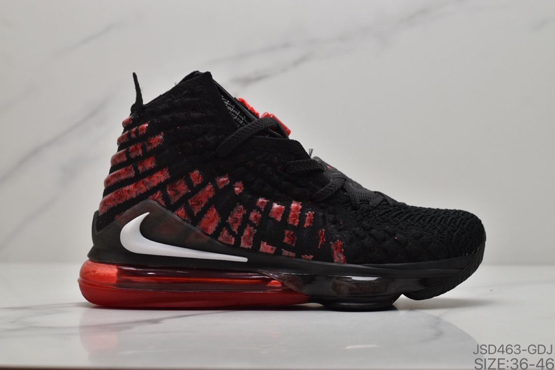 200 詹姆斯最新战靴Nike LeBron 17”Future Air”勒布朗·詹姆斯17代签名战靴室内实战高帮运动飞织篮球鞋 货号：BQ3177 006