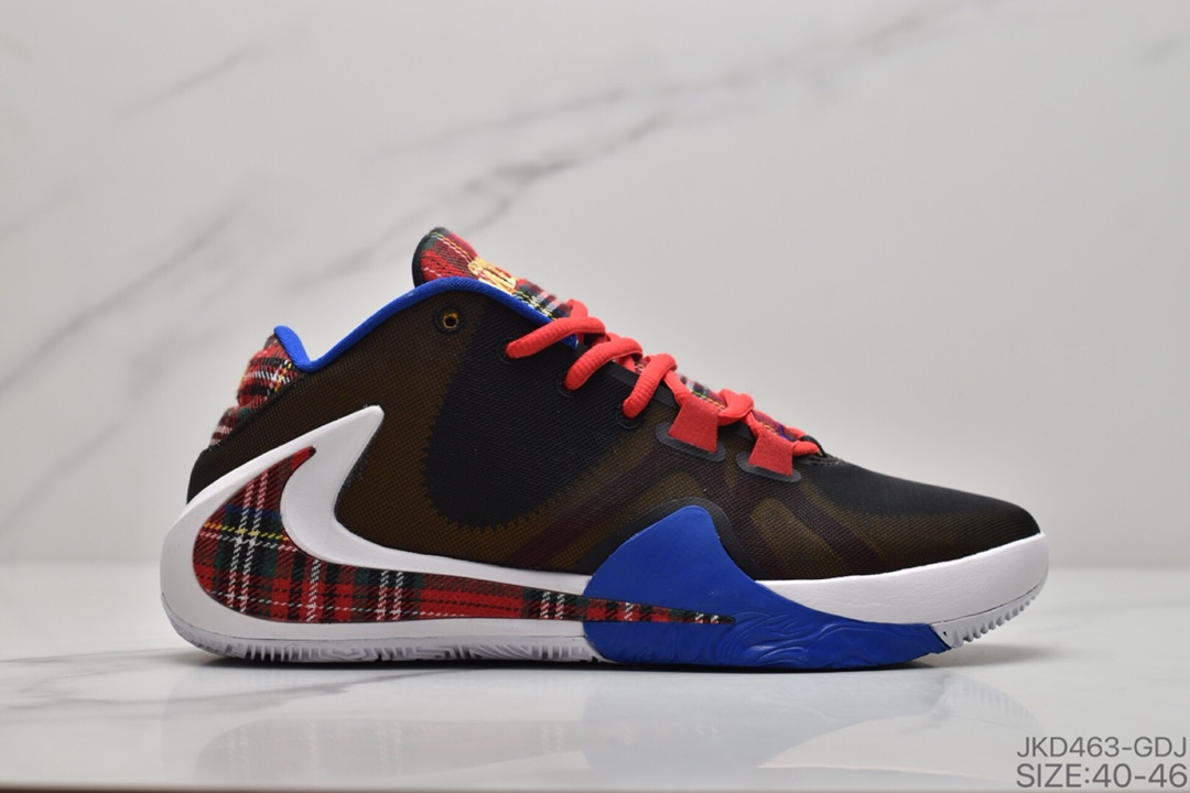 160 耐克Nike Zoom Freak 1 GPX 一代字母哥签名款 白黑倒钩 货号：BQ5633 064