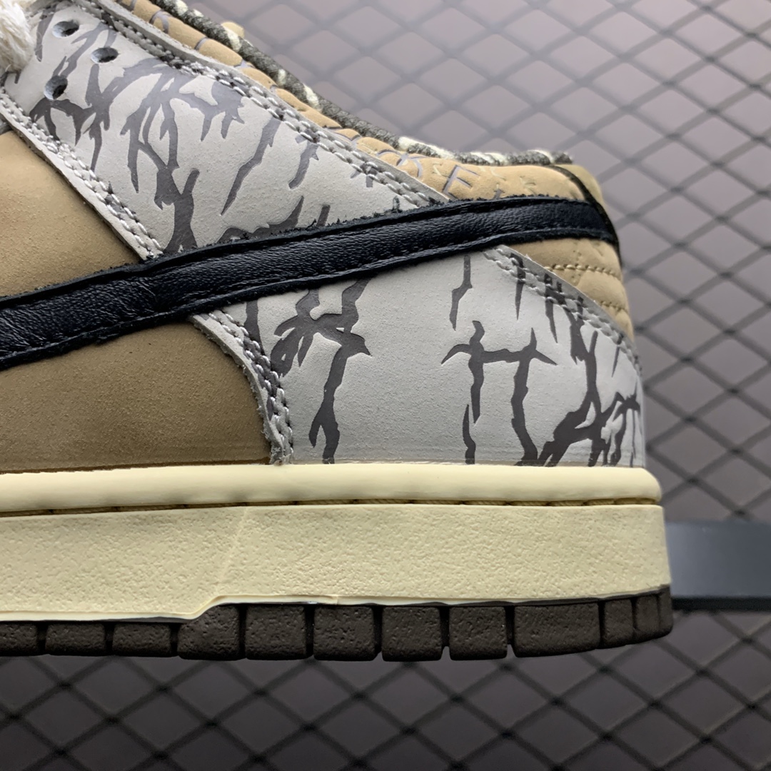 500 Travis Scott x Nike SB Dunk Low TS联名款限量板鞋 CT5053-002 爆裂纹