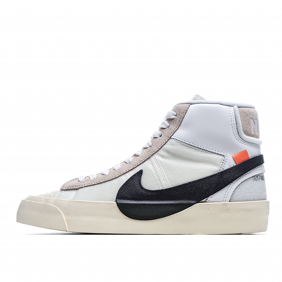 H5 TOP纯原版本 Off White x Blazer Mid OW联名开拓者纯原级别 唯一官方细节原厂港宝 电脑刻字一致原版 分区码段内侧噪边字体 比对原鞋不断调试唯一独家原材购入 无色差原厂弹性网纱 百分百与发售原版同步原纸板数据开发 后跟、整体版型 达到与原版匹配率：95%硫化夹层 植入织线围条 拒绝硫化开胶原盒原配 原装防盗扣
