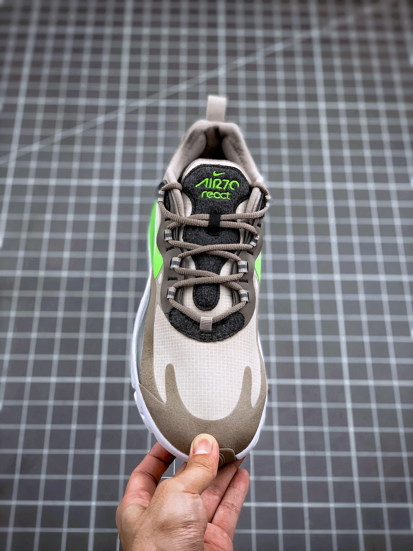 190 Air Max 270 React 浅咖灰绿 原盒二维码原标 扫描秒进官网 CQ4598-231