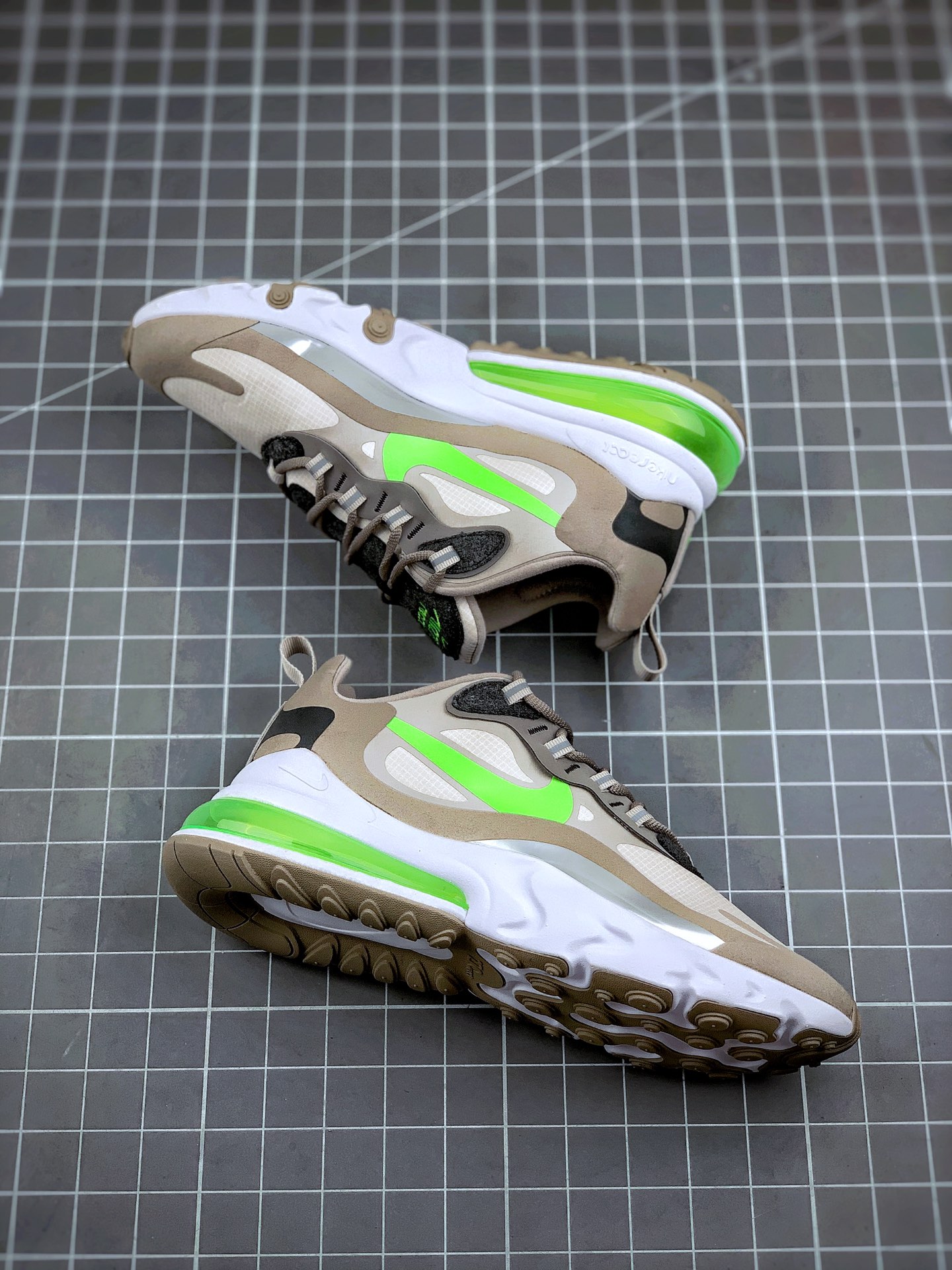 190 Air Max 270 React 浅咖灰绿 原盒二维码原标 扫描秒进官网 CQ4598-231