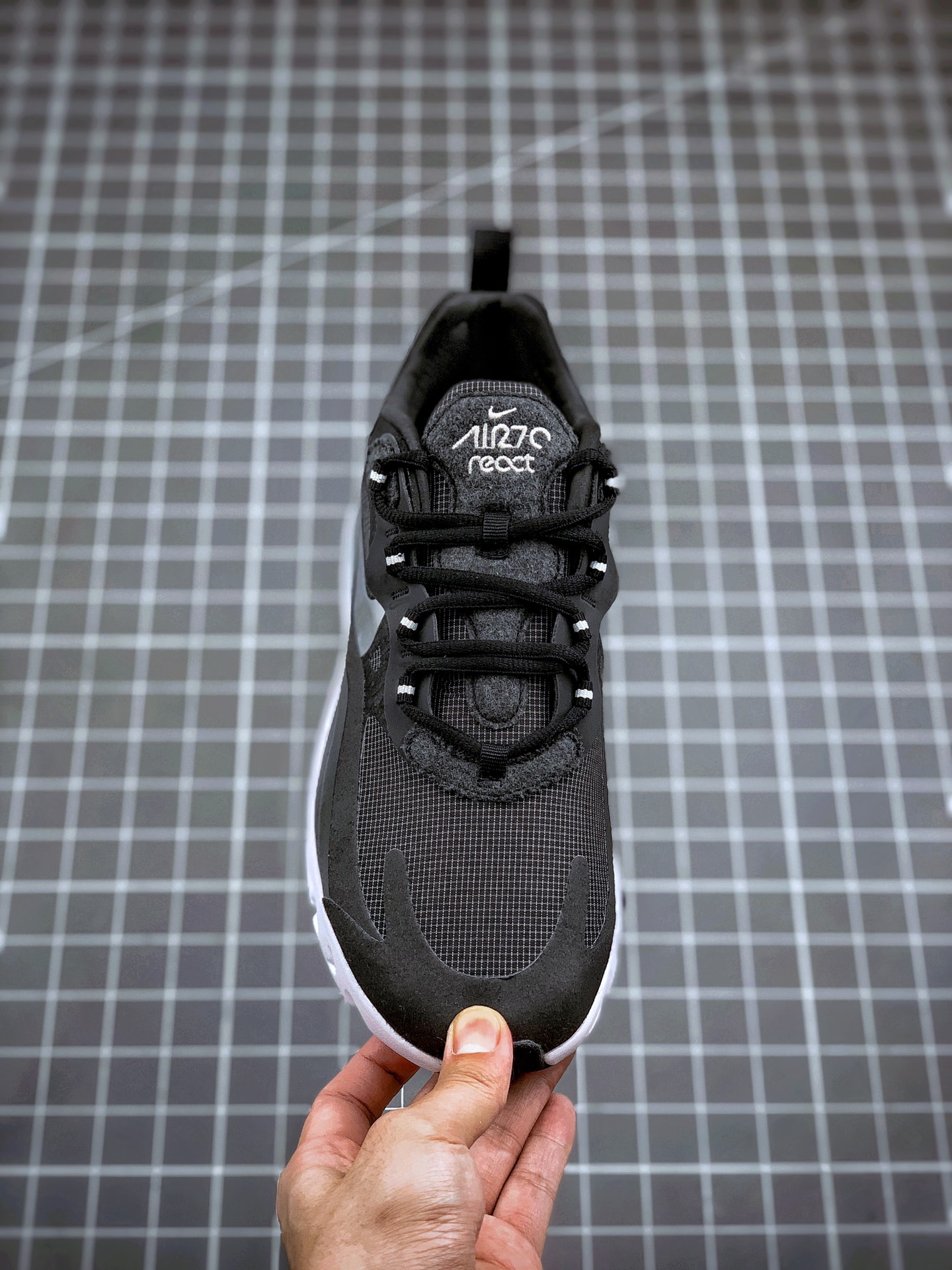 190 Air Max 270 React 黑白银 原盒二维码原标 货号：CQ4598-071
