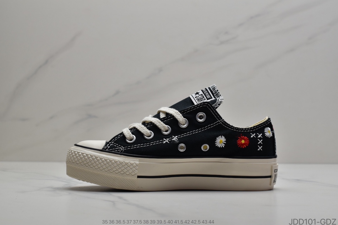 120 公司级Embroidered Floral Pplatform Chuck Taylor All Star Low Top 迄今为止Cv最完美刺绣 货号：567994c