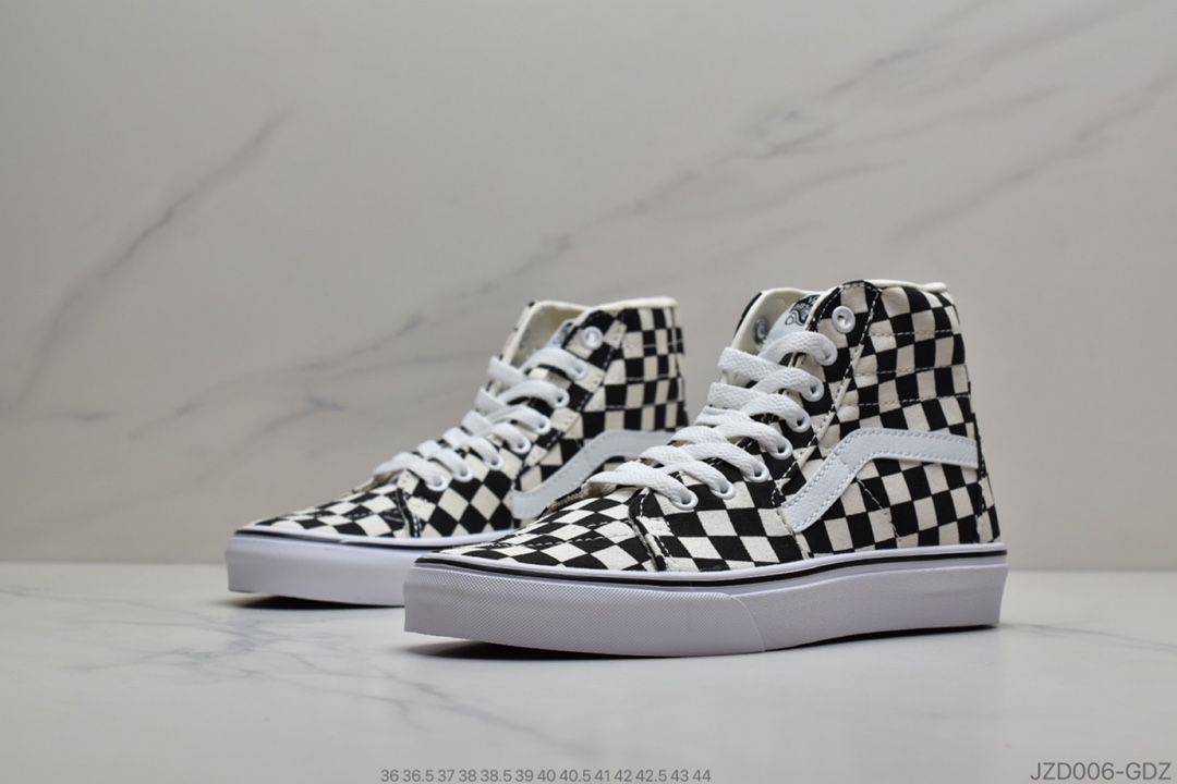 140 公司级万斯VANS范斯SK8 HI TAPERED黑白棋盘格高帮系带男女板鞋VN0A4U165GU