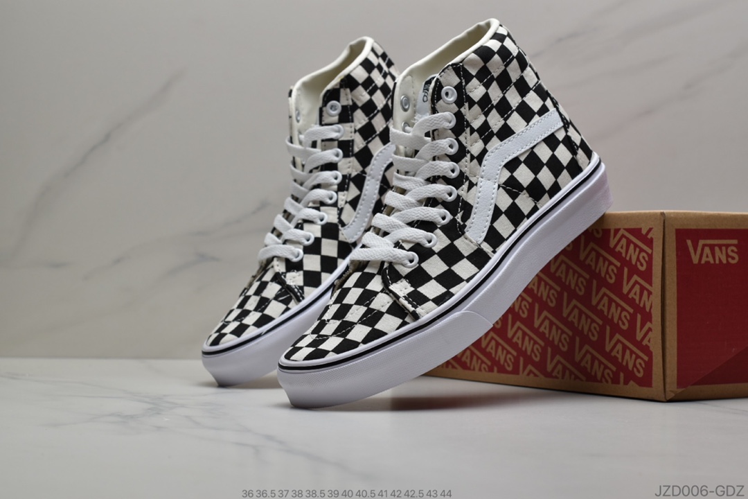 140 公司级万斯VANS范斯SK8 HI TAPERED黑白棋盘格高帮系带男女板鞋VN0A4U165GU