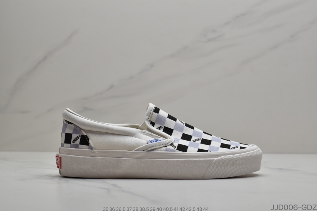 120 懒人拖 Vans Slip-On 万斯 黑白香芋紫棋盘 一脚蹬懒人套硫化帆布鞋