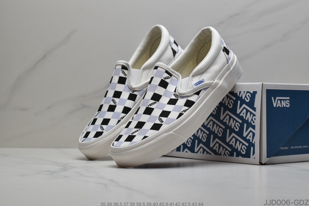 120 懒人拖 Vans Slip-On 万斯 黑白香芋紫棋盘 一脚蹬懒人套硫化帆布鞋