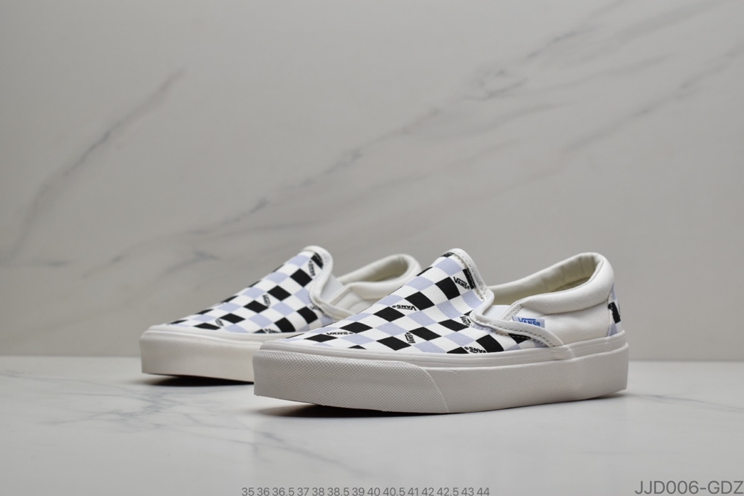 120 懒人拖 Vans Slip-On 万斯 黑白香芋紫棋盘 一脚蹬懒人套硫化帆布鞋