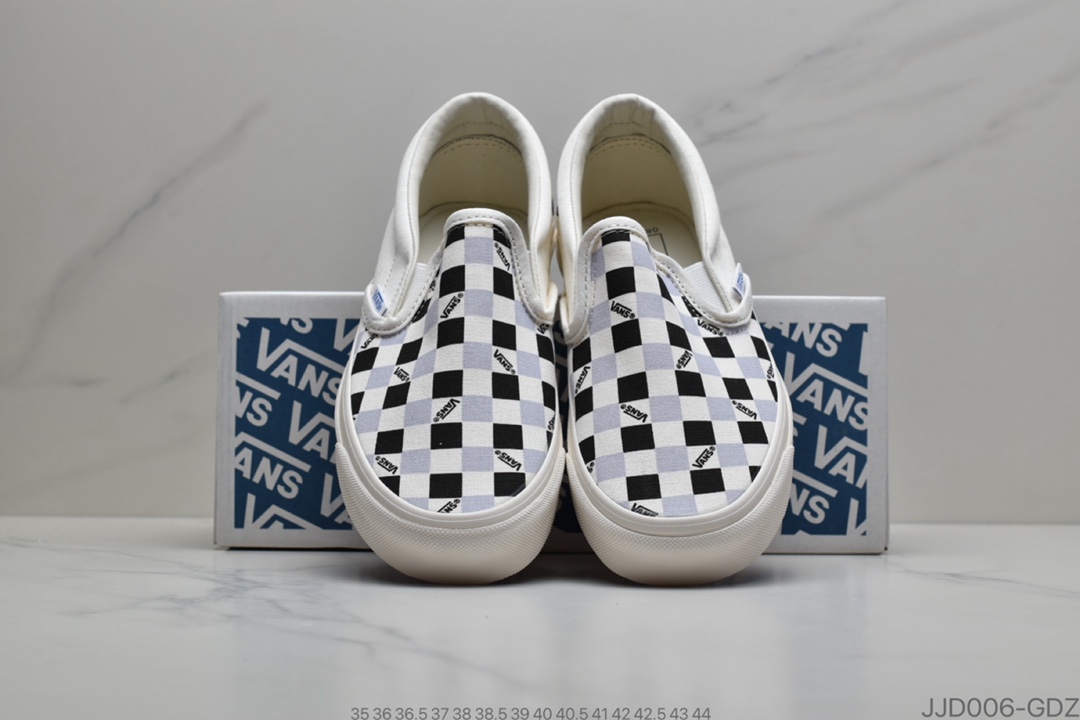 120 懒人拖 Vans Slip-On 万斯 黑白香芋紫棋盘 一脚蹬懒人套硫化帆布鞋