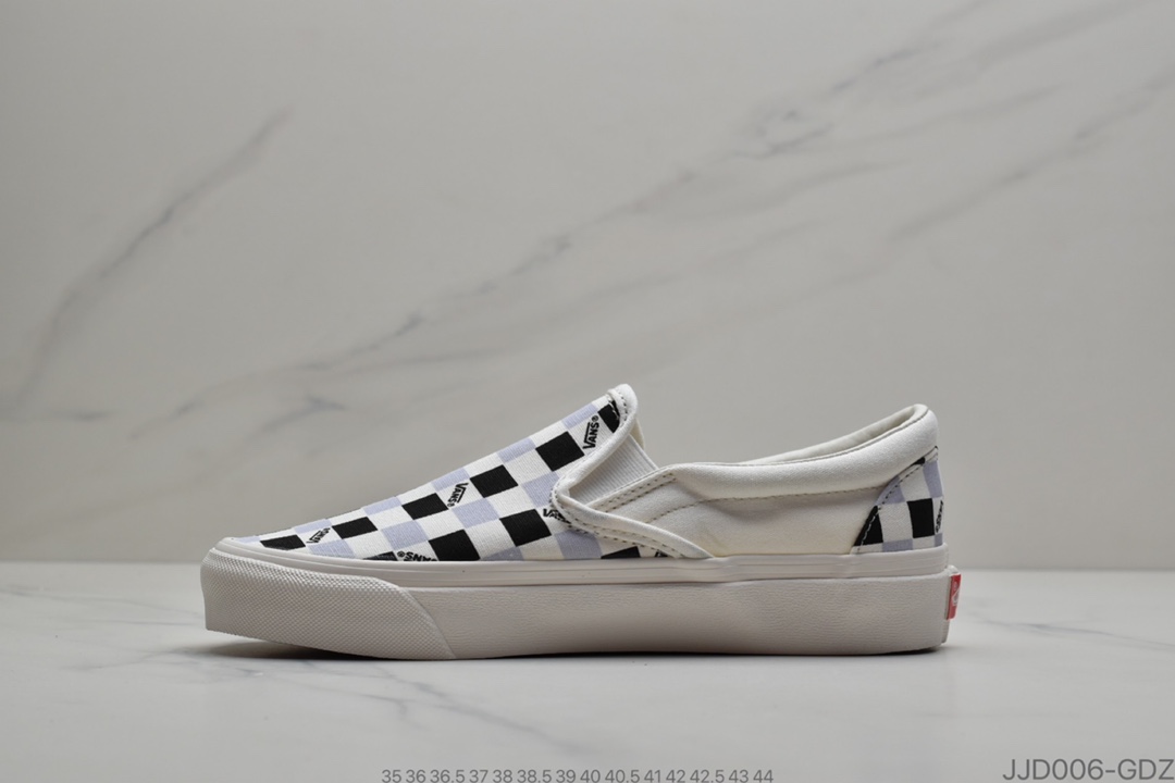 120 懒人拖 Vans Slip-On 万斯 黑白香芋紫棋盘 一脚蹬懒人套硫化帆布鞋