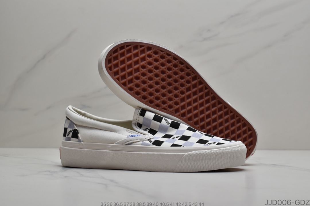 120 懒人拖 Vans Slip-On 万斯 黑白香芋紫棋盘 一脚蹬懒人套硫化帆布鞋