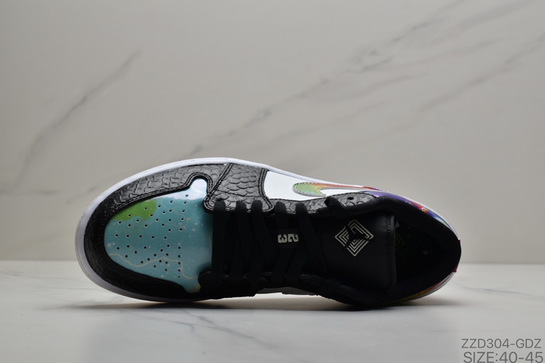 220 公司级Air Jordan 1 Low 星空夜光外底+太空主题货号：CW7309 090