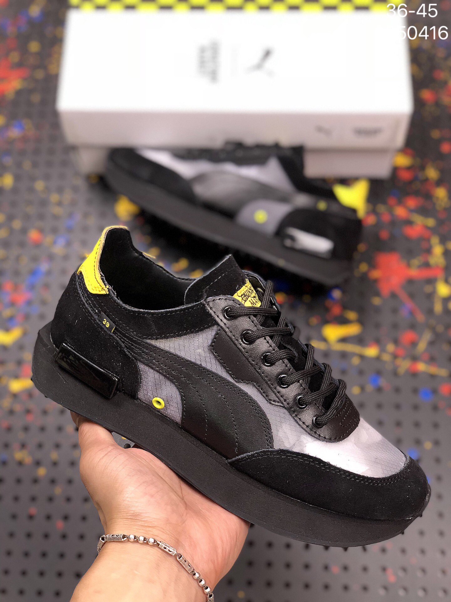 🈴💰90 真标 带半码 PUMA Future Rider X CTM 彪马新一代夏季透明网纱厚底经典复刻慢跑鞋 货号:2350416