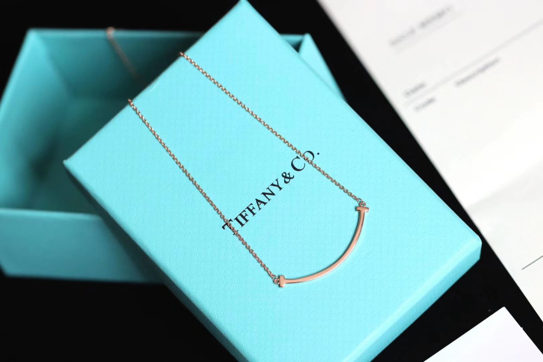 Tiffany & Co. Tiffany&Co.玫瑰金微笑小号 锁骨项链