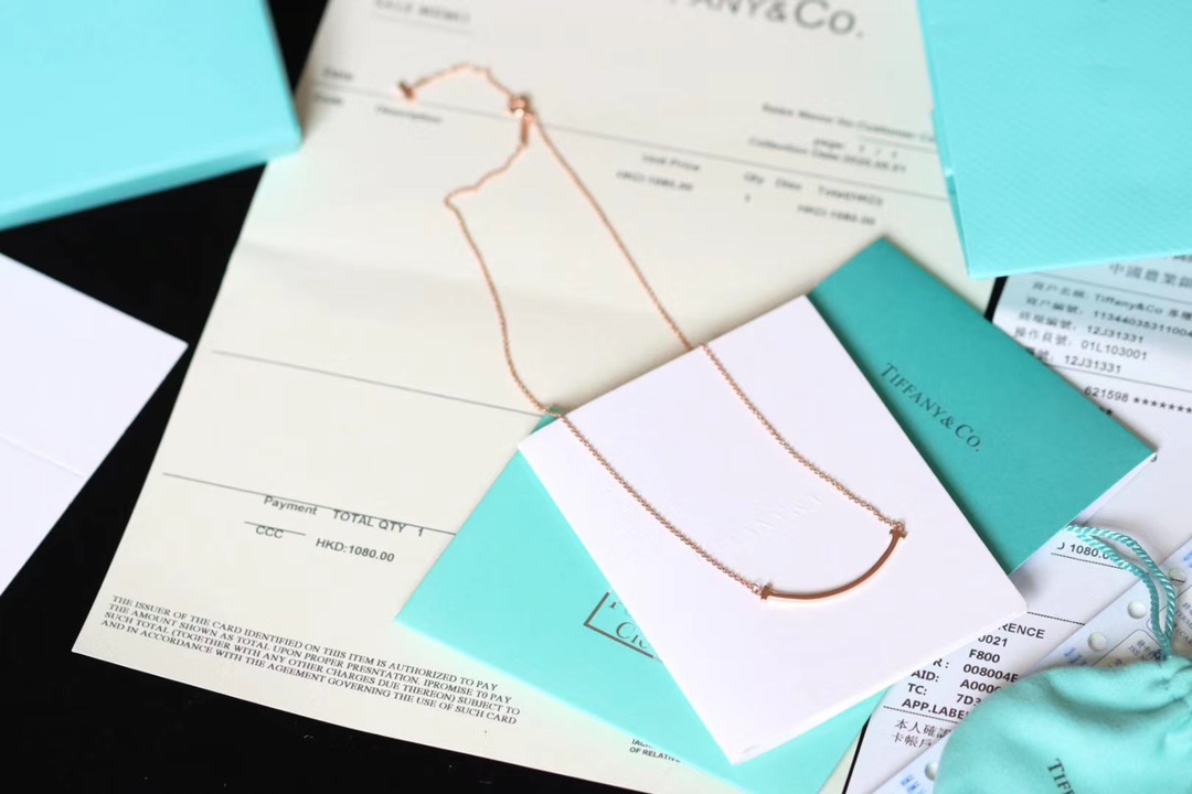 Tiffany & Co. Tiffany&Co.玫瑰金微笑小号 锁骨项链
