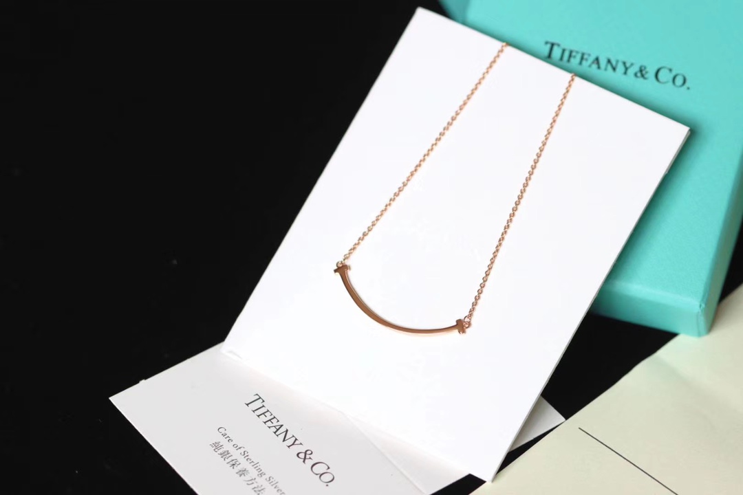 Tiffany & Co. Tiffany&Co.玫瑰金微笑小号 锁骨项链